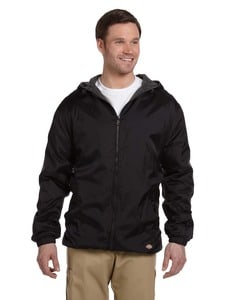 Dickies 33237 - Fleece-Lined Hooded Nylon Jacket Black