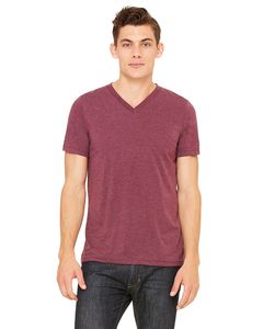 Bella+Canvas 3415C - Unisex Triblend Short-Sleeve V-Neck T-Shirt Maroon Triblend