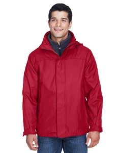 Ash City North End 88130 - Men's 3-In-1 Jacket Molten Red W/Heather Charcoal