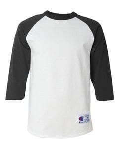 Champion T137 - Raglan Baseball T-Shirt White/ Black