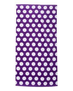 Carmel Towel Company C3060P - Polka Dot Velour Beach Towel Purple
