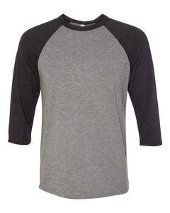 Bella+Canvas 3200 - Unisex Three-Quarter Sleeve Baseball Raglan Deep Heather/ Black