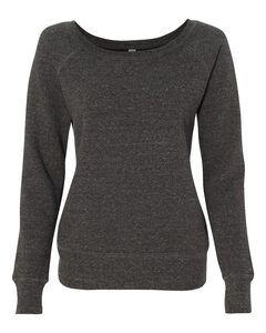 Bella+Canvas 7501 - Ladies' Triblend Wideneck Sweatshirt Charcoal-Black Triblend