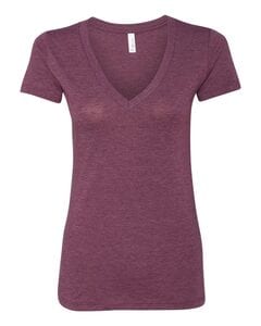 Bella+Canvas 8435 - Ladies' Triblend Deep V-Neck T-Shirt Maroon Triblend