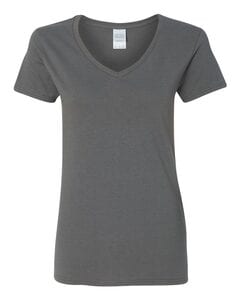 Gildan 5V00L - Ladies' Heavy Cotton V-Neck T-Shirt with Tearaway Label Charcoal