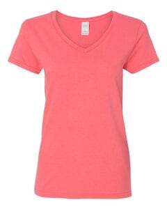 Gildan 5V00L - Ladies' Heavy Cotton V-Neck T-Shirt with Tearaway Label Coral Silk