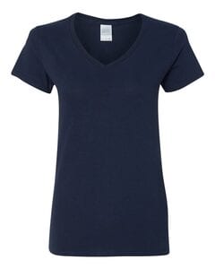 Gildan 5V00L - Ladies' Heavy Cotton V-Neck T-Shirt with Tearaway Label Navy