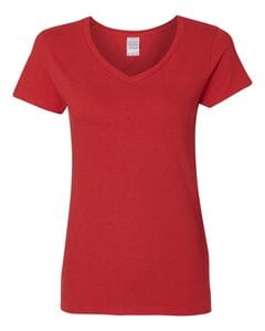 Gildan 5V00L - Ladies' Heavy Cotton V-Neck T-Shirt with Tearaway Label Red