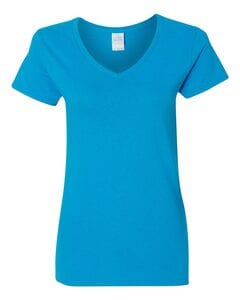 Gildan 5V00L - Ladies' Heavy Cotton V-Neck T-Shirt with Tearaway Label Sapphire