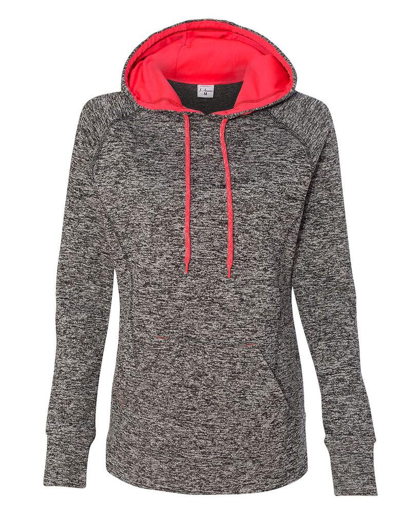 J. America 8616 - Ladies' Cosmic Poly Contrast Hooded Pullover Sweatshirt