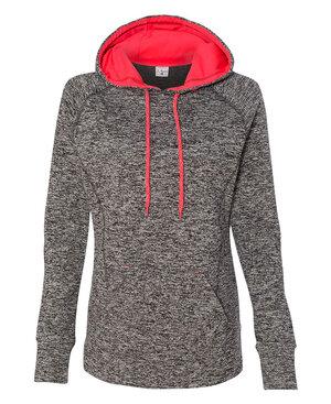 J. America 8616 - Ladies Cosmic Poly Contrast Hooded Pullover Sweatshirt