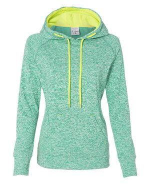 J. America 8616 - Ladies Cosmic Poly Contrast Hooded Pullover Sweatshirt