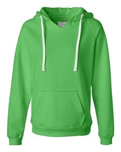 J. America 8836 - Ladies' Sueded V-Neck Hooded Sweatshirt Lime