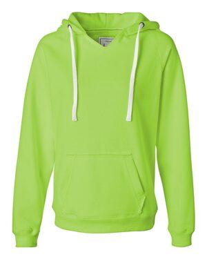 J. America 8836 - Ladies Sueded V-Neck Hooded Sweatshirt