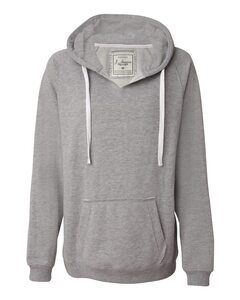 J. America 8836 - Ladies' Sueded V-Neck Hooded Sweatshirt Oxford