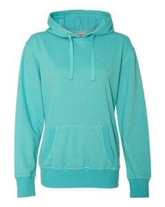 J. America 8860 - Ladies' Glitter French Terry Hooded Pullover Maui Blue