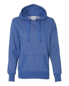 J. America 8860 - Ladies' Glitter French Terry Hooded Pullover Royal blue
