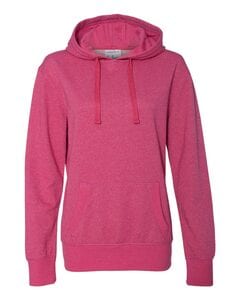 J. America 8860 - Ladies' Glitter French Terry Hooded Pullover Wildberry