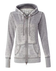 J. America 8913 - Ladies' Zen Fleece Full-Zip Hooded Sweatshirt Cement