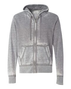 J. America 8916 - Vintage Zen Fleece Full-Zip Hooded Sweatshirt Cement