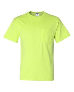 JERZEES 29MPR - Heavyweight Blend™ 50/50 T-Shirt with a Pocket Safety Green