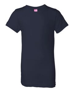 LAT 2616 - Girls' Fine Jersey Longer Length T-Shirt Navy