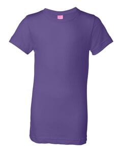 LAT 2616 - Girls' Fine Jersey Longer Length T-Shirt Purple
