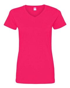 LAT 3507 - Ladies' Fine Jersey V-NeckT-Shirt Hot Pink