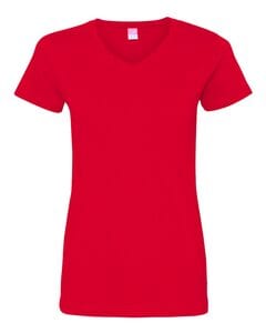 LAT 3507 - Ladies' Fine Jersey V-NeckT-Shirt Red