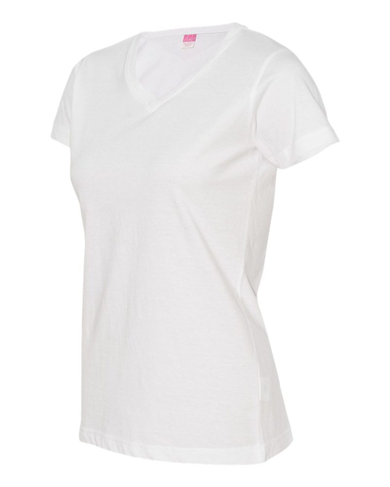 LAT 3507 - Ladies' Fine Jersey V-NeckT-Shirt