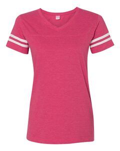 LAT 3537 - Ladies' Vintage Football T-Shirt Vintage Hot Pink