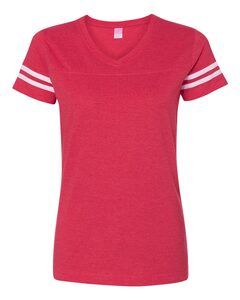 LAT 3537 - Ladies' Vintage Football T-Shirt Vintage Red