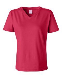 LAT 3587 - Ladies' Short Sleeve V-Neck T-Shirt Red