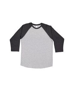 LAT 6930 - Vintage Fine Jersey Three-Quarter Sleeve Baseball T-Shirt Vintage Heather/ Vintage Smoke