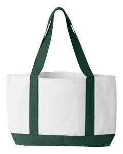 Liberty Bags 7002 - P & O Cruiser Tote White/ Forest