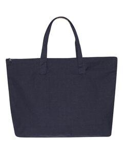 Liberty Bags 8863 - 10 Ounce Canvas Tote with Zipper Top Closure Navy