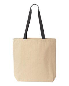 Liberty Bags 8868 - Gusseted 10 Ounce Natural Tote with Colored Handle Natural/ Black