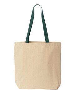 Liberty Bags 8868 - Gusseted 10 Ounce Natural Tote with Colored Handle Natural/ Forest