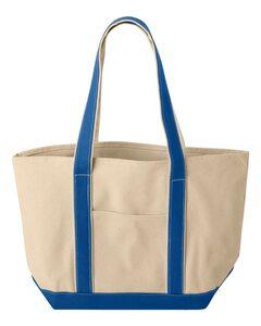 Liberty Bags 8871 - 16 Ounce Cotton Canvas Tote Natural/ Royal