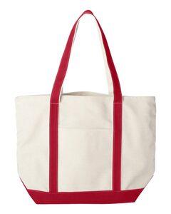 Liberty Bags 8872 - 16 Ounce Cotton Canvas Tote Natural/ Red