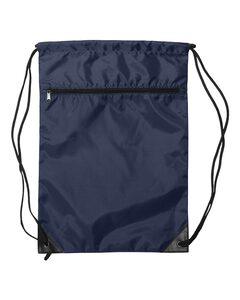 Liberty Bags 8888 - Denier Nylon Zippered Drawstring Backpack Navy