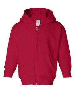 Rabbit Skins 3346 - Toddler Hooded Full-Zip Sweatshirt Red