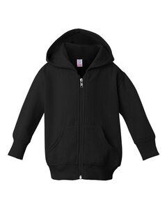 Rabbit Skins 3446 - Infant Hooded Full-Zip Sweatshirt Black