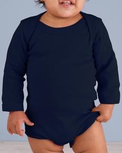 Rabbit Skins 4411 - Infant Long Sleeve Lap Shoulder Creeper Navy