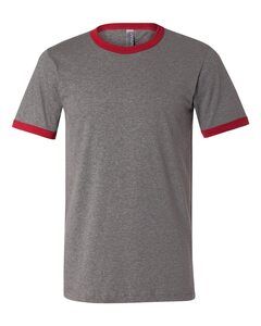 Bella+Canvas 3055 - Heather Ringer Jersey T-Shirt Deep Heather/ Cardinal