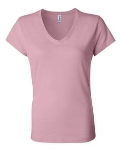 Bella+Canvas 6005 - Ladies' Short Sleeve V-Neck Jersey T-Shirt Pink
