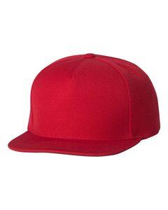 Yupoong 5089M - Five Panel Wool Blend Snapback Cap Red