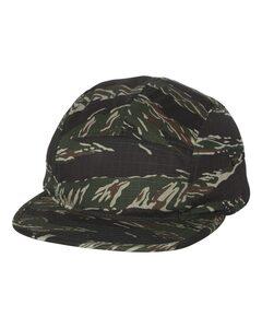 Yupoong 7005 - Jockey Flat Bill Cap Green Tiger Camo