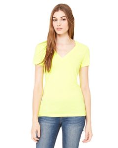 Bella+Canvas B6035 - Ladies Jersey Short-Sleeve Deep V-Neck T-Shirt Neon Yellow