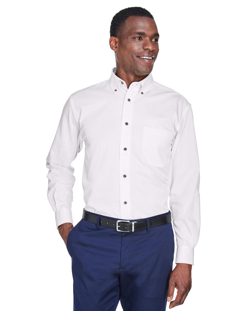 Harriton M500 - Men's Easy Blend Long-Sleeve Twill Shirt with Stain-Release